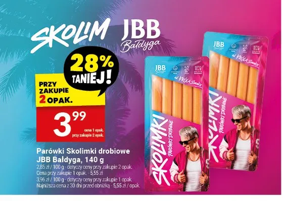 Parówki Skolimki drobiowe JBB Bałdyga promocja w Twój Market