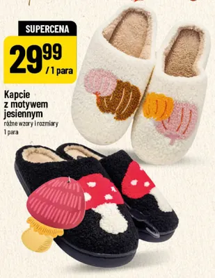 Kapcie z motywem jesiennym promocja w POLOmarket