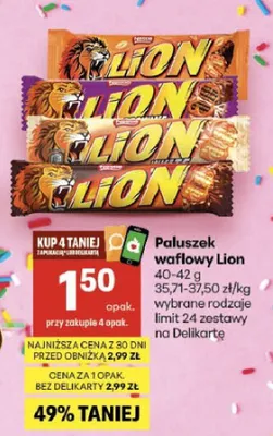 Paluszek waflowy Lion Peanut promocja w Delikatesy Centrum