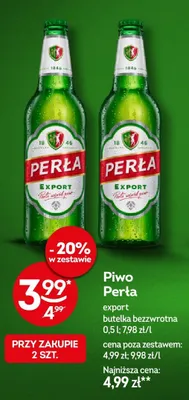 Piwo Perła export butelka bezzwrotna promocja w Żabka