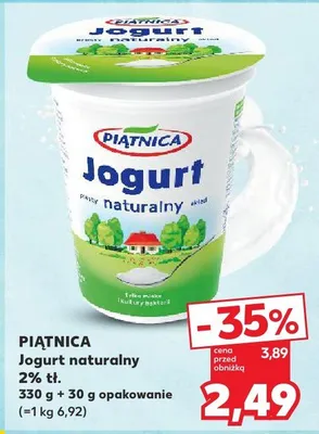 Jogurt naturalny 2% tł. promocja w Kaufland