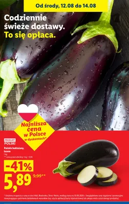 Bakłażany polskie luzem Lidl promocja w Lidl