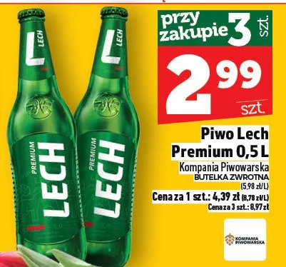 Piwo Lech Premium 0,5 L promocja w TOPAZ