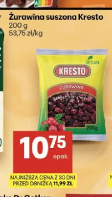 Żurawina suszona Kresto promocja w Delikatesy Centrum