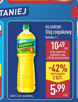 Olej rzepakowy KUJAWSKI promocja w Aldi