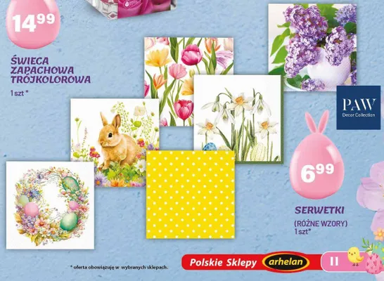 Serwetki (różne wzory) promocja w Arhelan