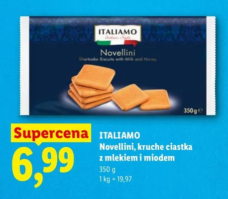 Novellini, kruche ciastka z mlekiem i miodem promocja w Lidl