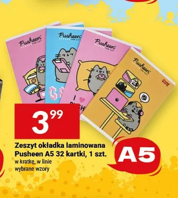 Zeszyt okładka laminowana Pusheen A5 32 kartki promocja w Twój Market