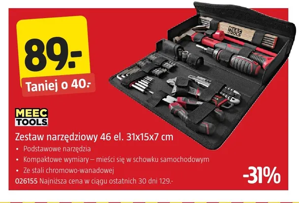 Zestaw narzędziowy Meec Tools promocja w Jula