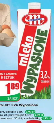 Mleko wypasione 2% Mlekovita promocja w Dino