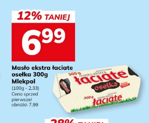 Masło ekstra łaciate osełka Mlekpol promocja w Hitpol