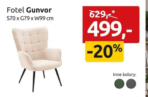 Fotel Gunvor promocja w Black Red White