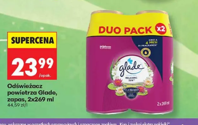 Odświeżacz powietrza Glade zapas 2-pak promocja w Biedronka