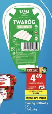 Twaróg półtłusty Kanka promocja w Delikatesy Centrum