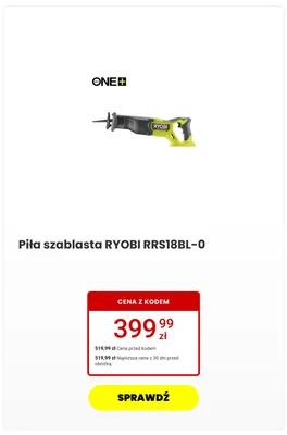 Piła szablasta Ryobi promocja w Media Expert