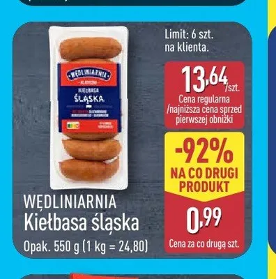 Kiełbasa śląska Wędliniarnia promocja w Aldi