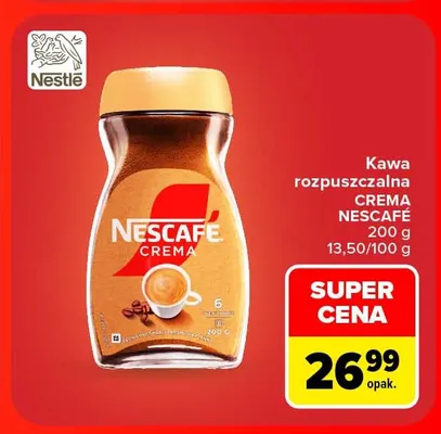 Kawa rozpuszczalna Nescafé Crema promocja w Carrefour Market