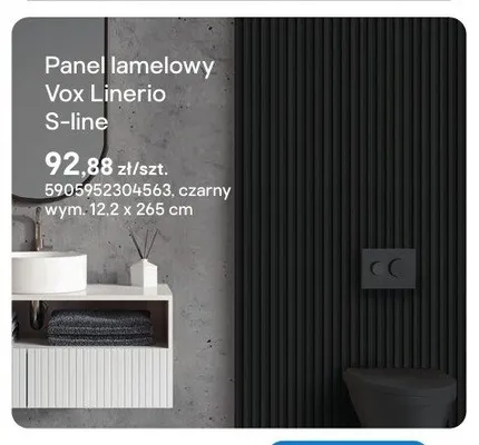 Panel lamelowy Vox Linerio S-line czarny promocja w Castorama