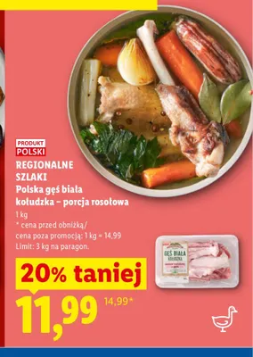 Porcja rosołowa z gęsi białej kołudzkiej Regionalne Szlaki promocja w Lidl