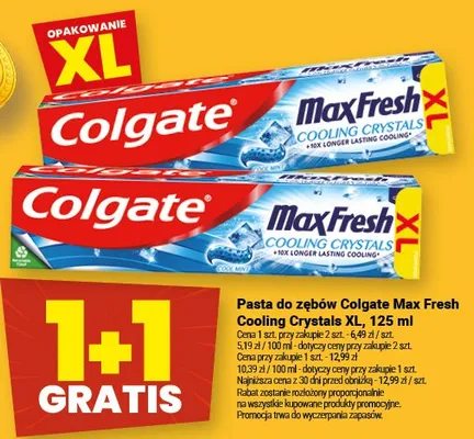 Pasta do zębów Colgate Max Fresh Cooling Crystals XL promocja w Twój Market