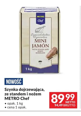 Szynka dojrzewająca ze standem i nożem METRO Chef promocja w Makro