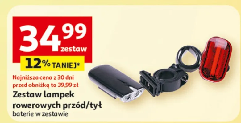 Zestaw lampek rowerowych przód/tył promocja w Auchan