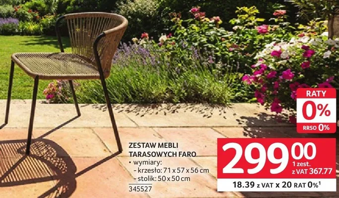 Zestaw mebli tarasowych Faro promocja w Selgros