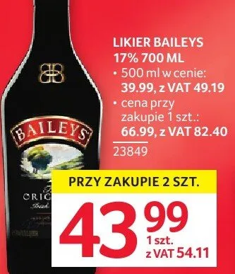 Likier Baileys 17% 700 ml promocja w Selgros