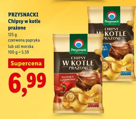 Chipsy w kotle prażone sól morska promocja w Lidl