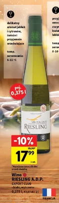 Wino Riesling A.D.P. Expert Club białe wytrawne promocja w Intermarche