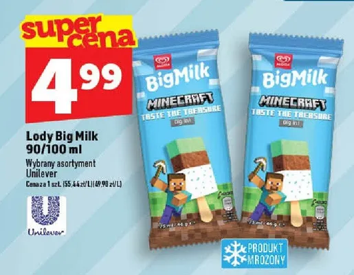 Lody Big Milk Minecraft 90/100ml promocja w TOPAZ