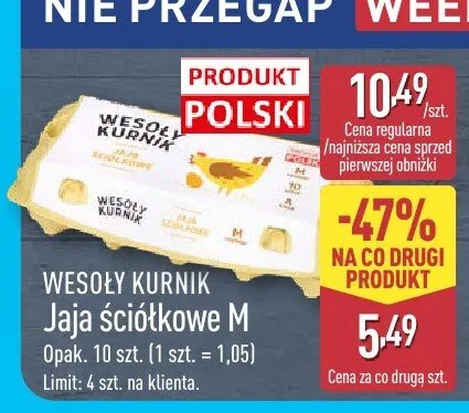 Jaja ściółkowe M Wesoły Kurnik promocja w Aldi