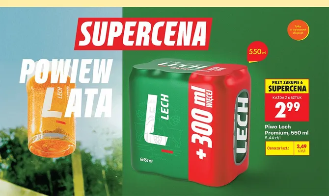 Piwo Lech Premium promocja w Biedronka