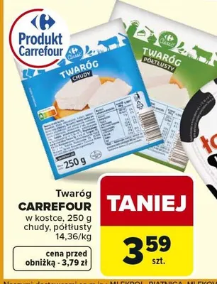 Twaróg w kostce chudy promocja w Carrefour