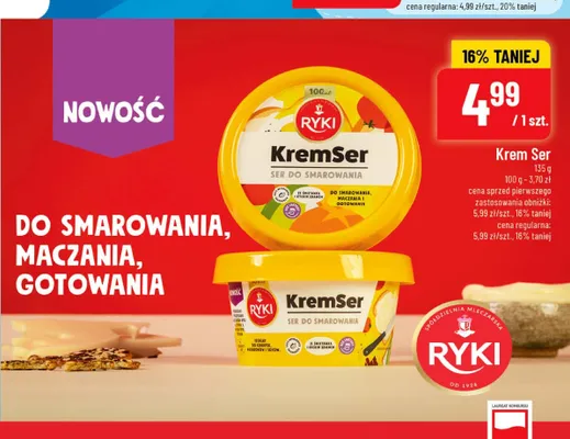 Ser do smarowania KremSer Ryki ze śmietanką i ryckim edamem promocja w POLOmarket