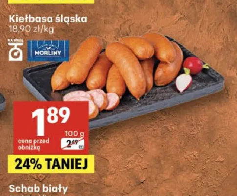 Kiełbasa śląska Podniesiony kciuk promocja w Delikatesy Centrum