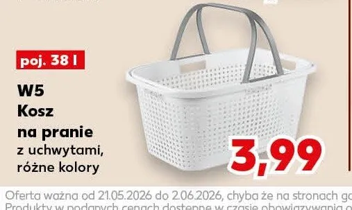 Kosz na pranie W5 z uchwytami poj. 38l promocja w Kaufland