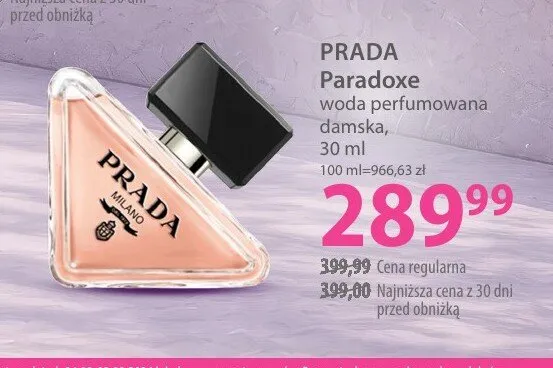 Woda perfumowana damska PRADA Paradoxe promocja w Hebe
