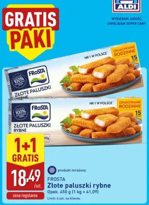 Złote paluszki rybne Frosta promocja w Aldi