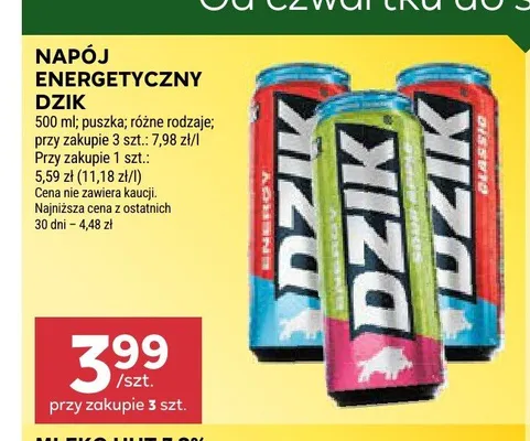 Napój energetyczny Dzik Energy promocja w Stokrotka