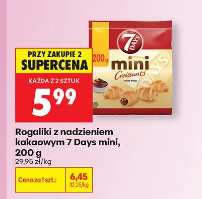 Rogaliki z nadzieniem kakaowym 7 Days mini promocja w Biedronka