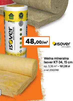 Wełna mineralna Isover KT-34 15 cm promocja w Bricoman