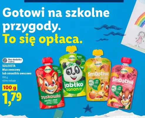 Smoothie owocowe Solevita jabłko banan mango truskawka promocja w Lidl