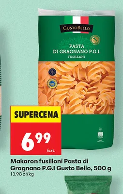 Makaron fusilloni Pasta di Gragnano P.G.I Gusto Bello promocja w Biedronka