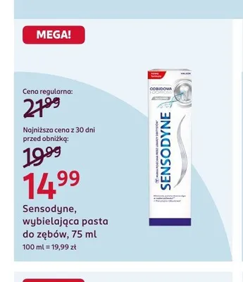Pasta do zębów Sensodyne Odbudowa i Ochrona wybielająca promocja w Rossmann