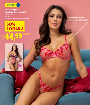 Komplet bielizny damskiej Gatta Boutique, rozmiary S-L promocja w Lidl