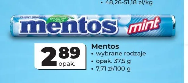 Drażetki Mentos Mint promocja w Odido