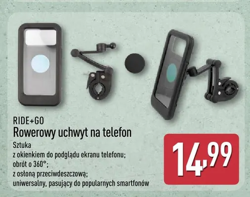 Rowerowy uchwyt na telefon Ride+Go promocja w Aldi