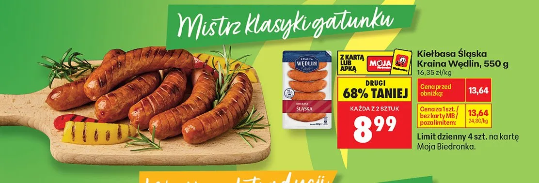 Kiełbasa śląska Nasze wędliny promocja w Biedronka