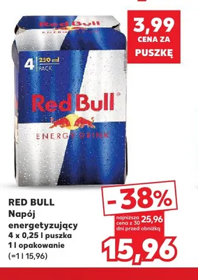 Napój energetyzujący Red Bull 4-pak 250 ml promocja w Kaufland